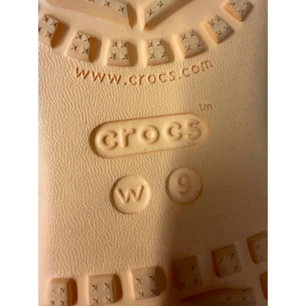Crocs Kadee II Flip Flops Womens 9 Orange Citrus Fruit Print Sandals 202492